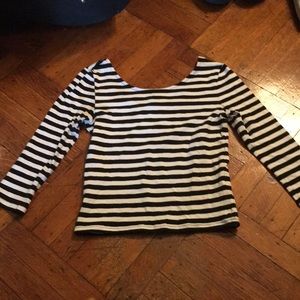 black&white striped top